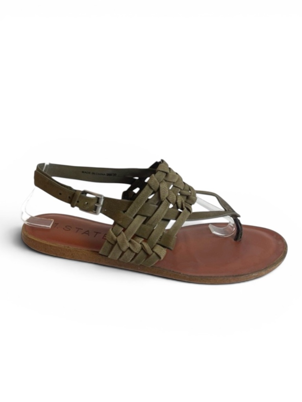1. State Lenn Leather Sandal in Brown Size 9